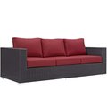 East End Imports Convene Outdoor Patio Sofa- Espresso Red EEI-1844-EXP-RED